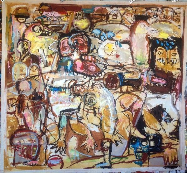 Mixed media on canvas